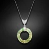 Diamond Sky Jewelry Kaklo papuošalas moterims DiamondSky "Cosmic Ring (Luminous Žalias)" su Swarovski kristalais