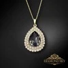 Diamond Sky Jewelry Kaklo papuošalas moterims DiamondSky "Jasmine (Sidabrinis Night)" su Swarovski kristalais