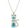Diamond Sky Jewelry Kaklo papuošalas moterims DiamondSky "Solar Cat (Aurora Borealis)" su Swarovski kristalais