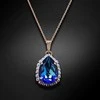 Diamond Sky Jewelry Kaklo papuošalas moterims DiamondSky Celestial Drop III (Bermuda Mėlyna) su Swarovski kristalais