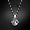 Diamond Sky Jewelry Kaklo papuošalas moterims DiamondSky "Glare II (Sidabrinis Night)" su Swarovski kristalais