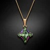 Diamond Sky Jewelry Kaklo papuošalas moterims DiamondSky "Crystal Rhombus II (Peridot Scarabaeus Žalias)" su Swarovski kristalais