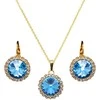 Diamond Sky Jewelry Papuošalų rinkinys moterims DiamondSky Clarice (Aquamarine Mėlyna) su Swarovski kristalais