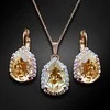 Diamond Sky Jewelry Papuošalų rinkinys moterims DiamondSky „Celestial Drop III (Golden Shadow)“ su Swarovski kristalais