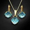 Diamond Sky Jewelry Papuošalų rinkinys moterims DiamondSky "Mystic (Aquamarine)" su Swarovski kristalais