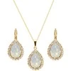 Diamond Sky Jewelry Papuošalų rinkinys moterims DiamondSky „Celestial Drop (Baltas Opal)“ su Swarovski kristalais
