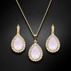 Diamond Sky Jewelry Papuošalų rinkinys moterims DiamondSky „Celestial Drop (Rose Vanduo Opal)“ su Swarovski kristalais