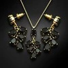 Diamond Sky Jewelry Papuošalų rinkinys moterims DiamondSky "Amber II (Jet)" su Preciosa kristalais