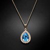 Diamond Sky Jewelry Papuošalų rinkinys moterims DiamondSky Celestial Drop (Aquamarine Mėlyna) su Swarovski kristalais