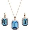 Diamond Sky Jewelry Papuošalų rinkinys moterims DiamondSky „Lourdes (Aquamarine)“ su Swarovski kristalais