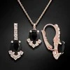 Diamond Sky Jewelry Papuošalų rinkinys moterims DiamondSky "Leonora II (Jet)" su Preciosa kristalais