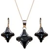 Diamond Sky Jewelry Papuošalų rinkinys moterims DiamondSky Crystal Rhombus II (Graphite Lite Chrome) su Swarovski kristalais