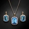 Diamond Sky Jewelry Papuošalų rinkinys moterims DiamondSky „Lourdes (Aquamarine)“ su Swarovski kristalais