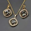 Diamond Sky Jewelry Papuošalų rinkinys moterims DiamondSky „Glare III (Sidabrinis Night)“ su Swarovski kristalais