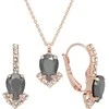 Diamond Sky Jewelry Papuošalų rinkinys moterims DiamondSky "Leonora II (Jet Hematite)" su Preciosa kristalais