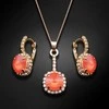 Diamond Sky Jewelry Papuošalų rinkinys moterims DiamondSky "Clarice VII (Light Coral)" su Swarovski kristalais