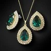 Diamond Sky Jewelry Papuošalų rinkinys moterims DiamondSky "Jasmine (Emerald)" su Swarovski kristalais
