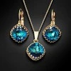 Diamond Sky Jewelry Papuošalų rinkinys moterims DiamondSky "Vintage IV (Bermuda Mėlyna)" su Swarovski kristalais
