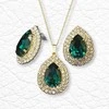 Diamond Sky Jewelry Papuošalų rinkinys moterims DiamondSky "Jasmine (Emerald)" su Swarovski kristalais
