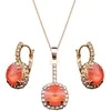 Diamond Sky Jewelry Papuošalų rinkinys moterims DiamondSky "Clarice VII (Light Coral)" su Swarovski kristalais