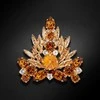 Diamond Sky Jewelry Segė moterims DiamondSky "Crystal Branch II (Light Amber / Topaz / Golden Shadow)" su Swarovski kristalais