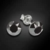 Diamond Sky Jewelry Sidabriniai auskarai moterims DiamondSky „Classic (Jet Hematite)“ su Swarovski kristalais