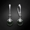 Diamond Sky Jewelry Sidabriniai auskarai moterims DiamondSky „Pearl Galaxy (Magic Juodas)" su Preciosa kristalais