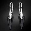 Diamond Sky Jewelry Sidabriniai auskarai moterims DiamondSky „Spike II (Jet)“ su Swarovski kristalais