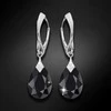 Diamond Sky Jewelry Sidabriniai auskarai moterims DiamondSky „Moon Shine (Jet)" su Swarovski kristalais