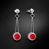 Diamond Sky Jewelry Sidabriniai auskarai moterims DiamondSky „Bonbon (Light Siam)" su Swarovski kristalais