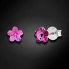 Diamond Sky Jewelry Sidabriniai auskarai moterims Diamond Sky „Sunny Flower (Fuchsia)“ su Swarovski kristalais