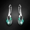 Diamond Sky Jewelry Sidabriniai auskarai moterims DiamondSky „Baroque II (Emerald Light Chrome)" su Swarovski kristalais