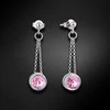 Diamond Sky Jewelry Sidabriniai auskarai moterims DiamondSky „Bonbon (Light Rose)" su Swarovski kristalais