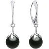Diamond Sky Jewelry Sidabriniai auskarai moterims DiamondSky „Pearl Galaxy (Magic Juodas)" su Preciosa kristalais
