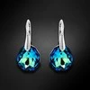 Diamond Sky Jewelry Sidabriniai auskarai moterims DiamondSky „Frozen Edges (Bermuda Mėlyna)" su Swarovski kristalais