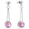 Diamond Sky Jewelry Sidabriniai auskarai moterims DiamondSky „Bonbon (Light Rose)" su Swarovski kristalais