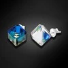 Diamond Sky Jewelry Sidabriniai auskarai moterims DiamondSky „Rubicon II (Bermuda Mėlyna)" su Swarovski kristalais