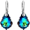 Diamond Sky Jewelry Sidabriniai auskarai moterims DiamondSky „Baroque V (Meridian Mėlyna)“ su Swarovski kristalais