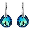 Diamond Sky Jewelry Sidabriniai auskarai moterims DiamondSky „Frozen Edges (Bermuda Mėlyna)" su Swarovski kristalais