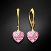 Diamond Sky Jewelry Sidabriniai auskarai moterims DiamondSky „Cute Valentine (Light Rose)“ su Swarovski kristalais