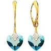 Diamond Sky Jewelry Sidabriniai auskarai moterims DiamondSky „Cute Valentine (Emerald Shimmer)“ su Swarovski kristalais