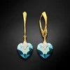 Diamond Sky Jewelry Sidabriniai auskarai moterims DiamondSky „Cute Valentine (Emerald Shimmer)“ su Swarovski kristalais