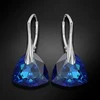 Diamond Sky Jewelry Sidabriniai auskarai moterims DiamondSky „Evening Shine (Bermuda Mėlyna)" su Swarovski kristalais