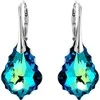 Diamond Sky Jewelry Sidabriniai auskarai moterims DiamondSky „Baroque V (Bermuda Mėlyna)“ su Swarovski kristalais