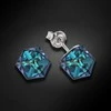 Diamond Sky Jewelry Sidabriniai auskarai moterims DiamondSky „Rubicon II (Bermuda Mėlyna)" su Swarovski kristalais