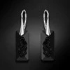 Diamond Sky Jewelry Sidabriniai auskarai moterims DiamondSky „Growing Crystal II (Jet)" su Swarovski kristalais