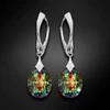 Diamond Sky Jewelry Sidabriniai auskarai moterims DiamondSky „Moon Shine (Vitrail Medium)" su Swarovski kristalais