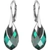 Diamond Sky Jewelry Sidabriniai auskarai moterims DiamondSky „Baroque II (Emerald Light Chrome)" su Swarovski kristalais