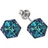 Diamond Sky Jewelry Sidabriniai auskarai moterims DiamondSky „Rubicon II (Bermuda Mėlyna)" su Swarovski kristalais