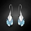 Diamond Sky Jewelry Sidabriniai auskarai moterims DiamondSky „Baroque II (Aquamarine Light Chrome)" su Swarovski kristalais